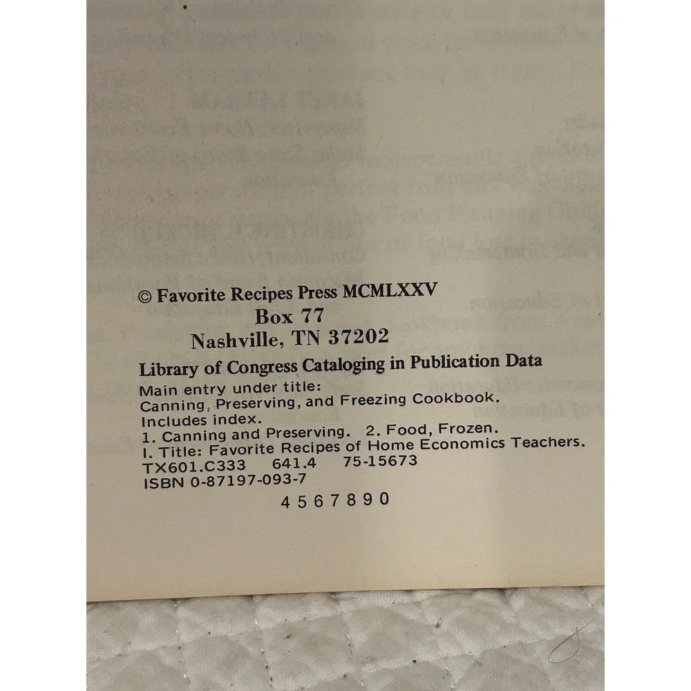 Vintage Canning Preserving and Freezing Cookbook - Home‎ Economics Teachers